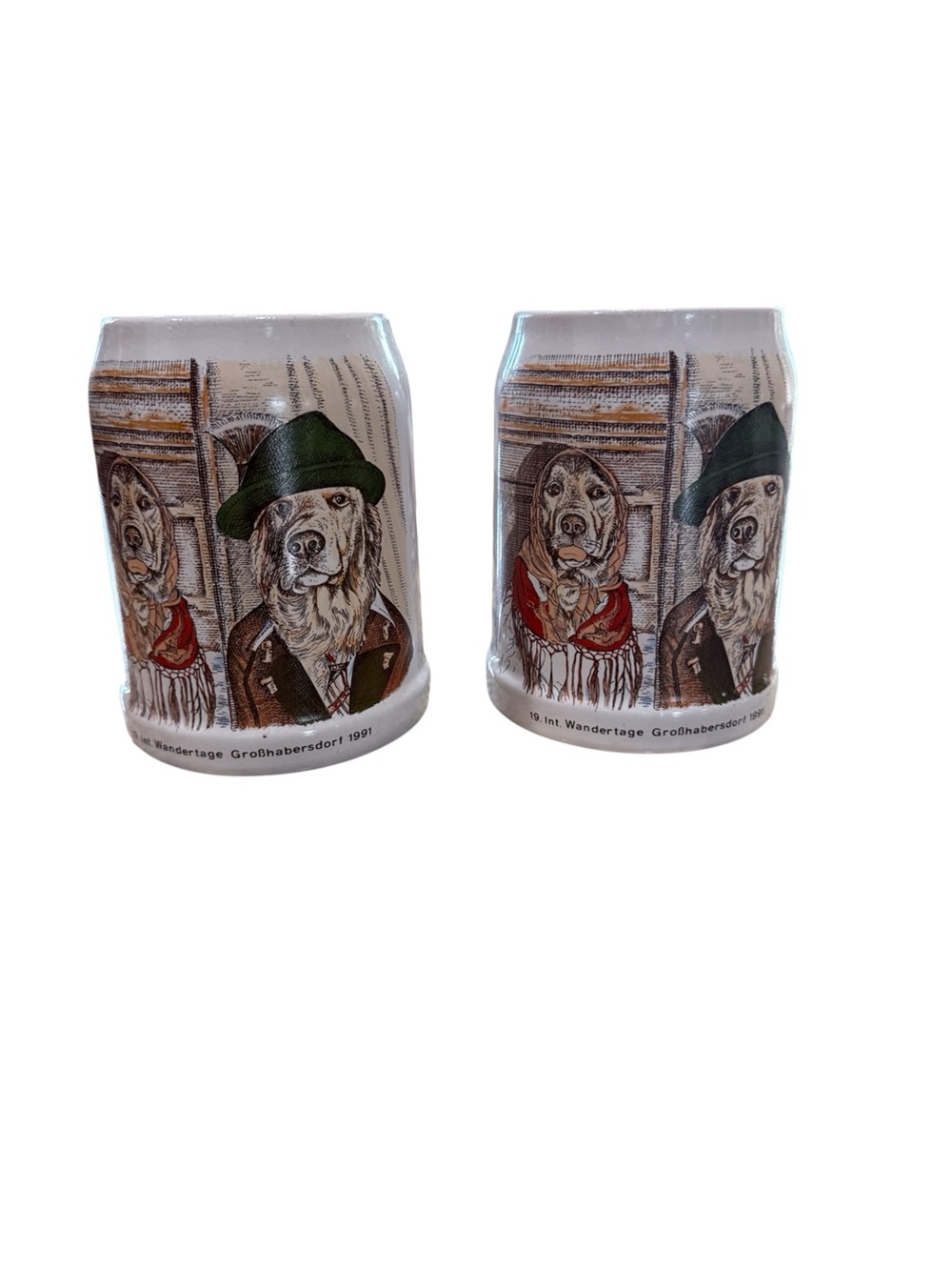 1991 Bavarian/German Souvenir Festival Beer Steins pair (2)